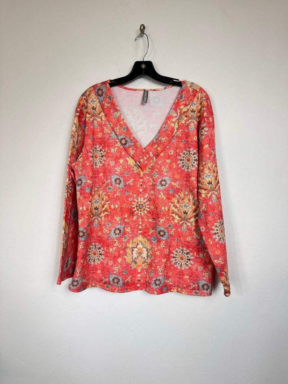 Noracora Orange Long Sleeve Sweater Blouse Women's XL